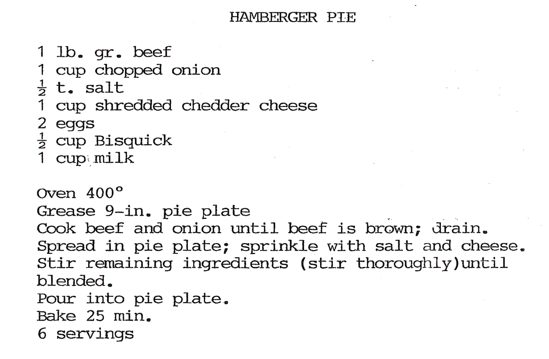 Hamburger Pie Image